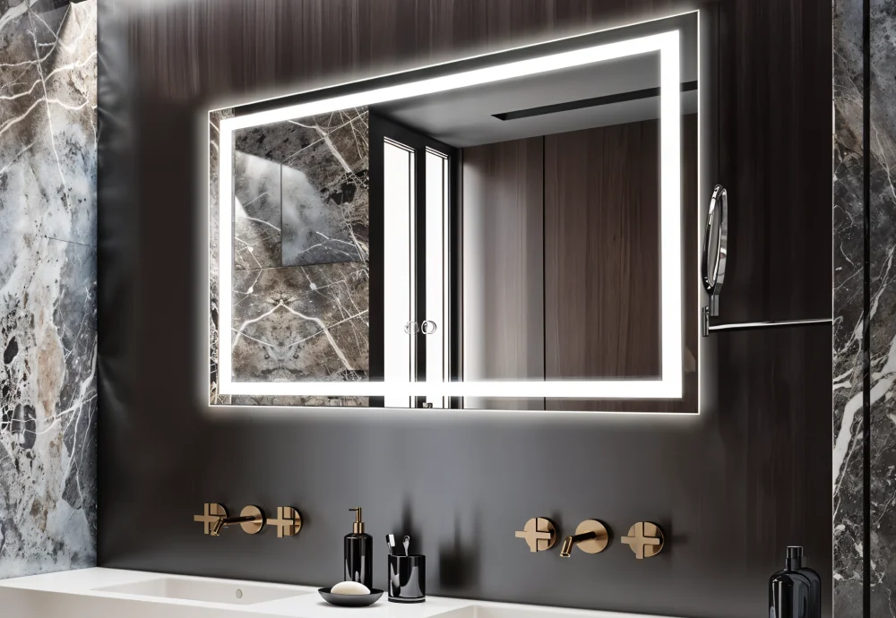 bathroom vanity with mirror and lights